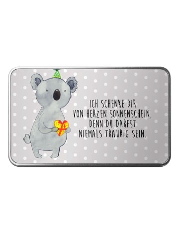Mr. & Mrs. Panda Metalldose Koala Geschenk mit Spruch in Grau Pastell