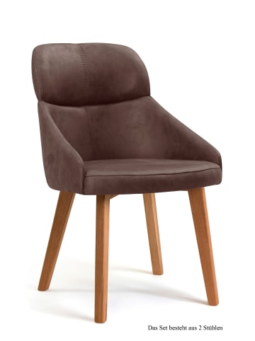58 aufm Kessel ESSZIMMERSTUHL (2er-Set) Dasya 52x82x63 Eiche geölt/Braun