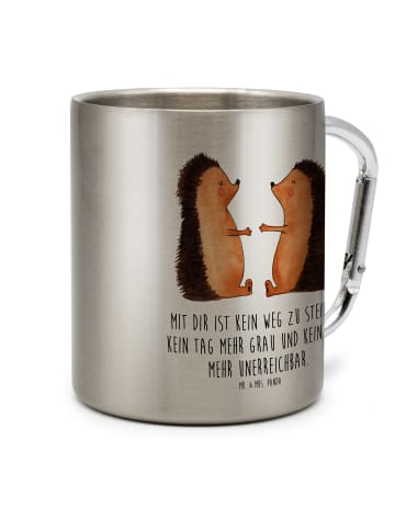 Mr. & Mrs. Panda Thermobecher Igel Liebe mit Spruch in Silber