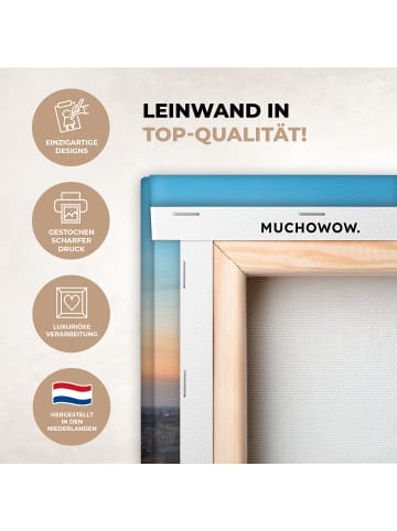 MuchoWow Leinwand bilder Erleuchtete Stadt (BxH)