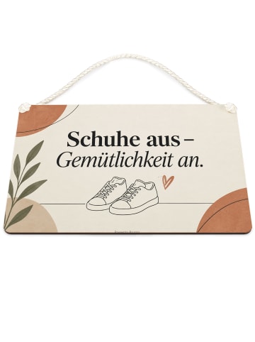 Mr. & Mrs. Panda Schild Schuh modern Design mit Spruch in Weiß