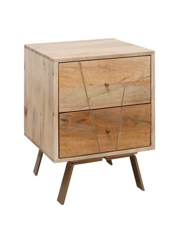 KADIMA DESIGN Nachtkonsole SIKAR 40x56x40cm Massivholz Nachtschrank Hoch,