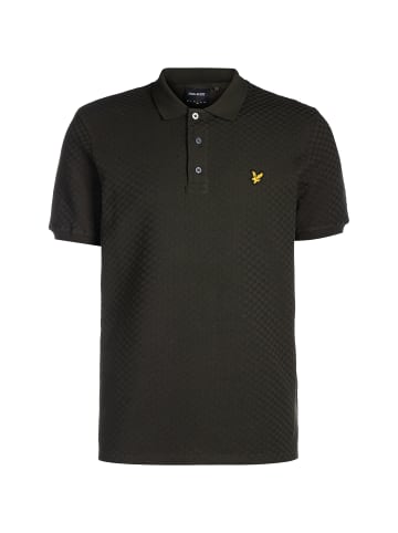 Lyle & Scott Poloshirt Grid Texture in dunkelbraun