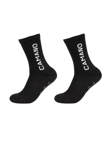 camano Sportsocken mit Grip Extrastark Anti Rutsch Fußballsocken Tennissocken Schweißabsorbierend Perfekter Sitz  Coolmax Netzbelüftung  verstärktem Fersen- und Zehenbereich 2er Pack function in Schwarz