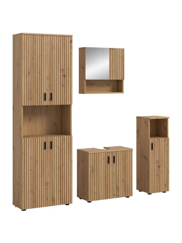 ebuy24 Badmöbelset Mone (4-teilig) Eiche 180 x 30 cm