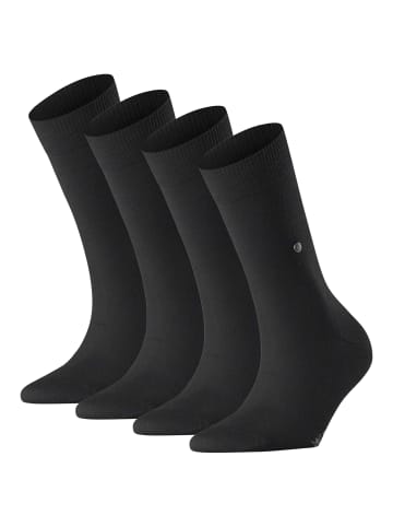 Burlington Socken 4er Pack in Schwarz