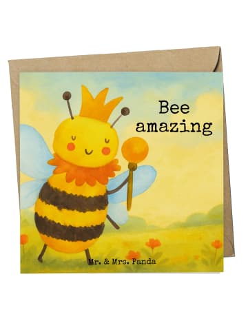 Mr. & Mrs. Panda Einladungskarte Biene König Design mit Spruch in Weiß