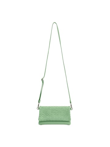FREDs BRUDER Weave Harmony Clutch Tasche Leder 22 cm in fresh mint