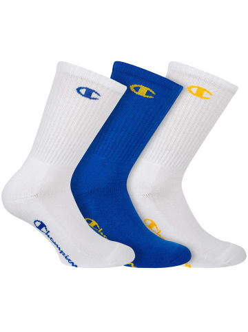 Champion Socken 3er Pack in Blau/Gelb/Weiß