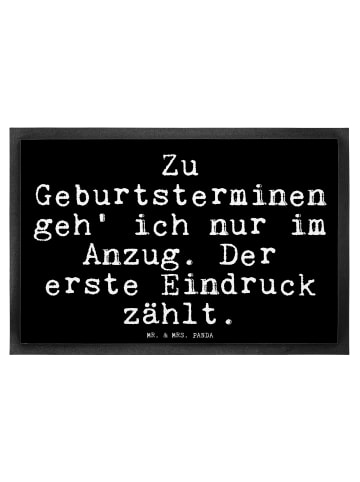 Mr. & Mrs. Panda Schmutzmatte Zu Geburtsterminen geh' ich... mit... in Schwarz