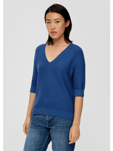 s.Oliver Strickpullover kurzarm in Blau