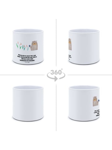 Mr. & Mrs. Panda Pflanztopf Groß Otter Stein mit Spruch in Weiß