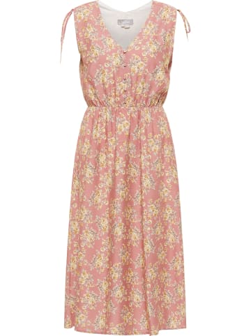 Usha Kleid Mit Floralem Print in Rosa Beige