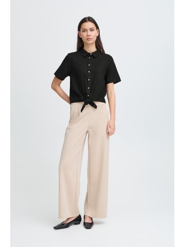 ICHI Kurzarm-Bluse IHLINNO Loose fit in Black
