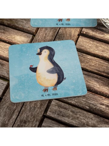 Mr. & Mrs. Panda Untersetzer Pinguin Marienkäfer ohne Spruch in Eisblau