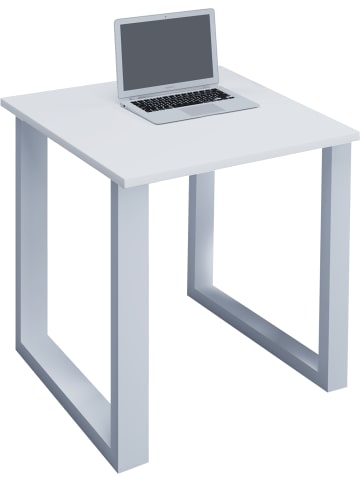 VCM  Holz Schreibtisch Bürotisch Computertisch Lona U in Weiß / Weiß