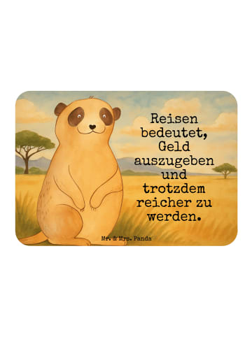 Mr. & Mrs. Panda Kühlschrankmagnet Erdmännchen Design mit Spruch in Weiß