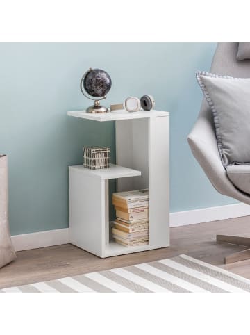 KADIMA DESIGN Beistelltisch Holz | 3 Ablagen, 35x61cm, Melaminbeschichtet in Weiß