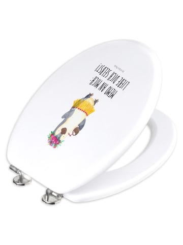 Mr. & Mrs. Panda holz toilettensitz Pinguin Kokosnuss mit Spruch in Weiß