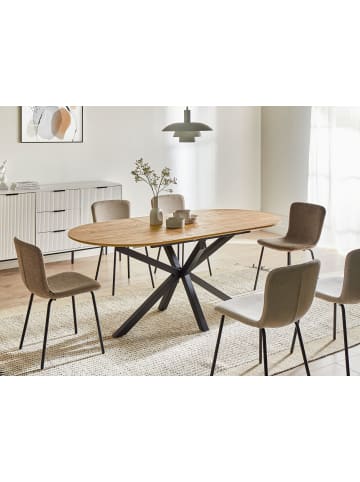 Beliani Esszimmertisch MACQUARIE in Braun/Schwarz - (W) 90 x (H) 75 x (L) 140 cm