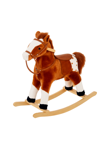 HOMCOM Kinder Schaukelpferd Braun