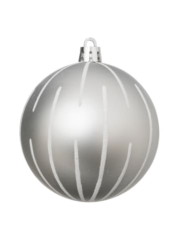 Atmosphera Créateur d'intérieur Set silberner Christbaumkugeln in Silbern, Ø 8 cm