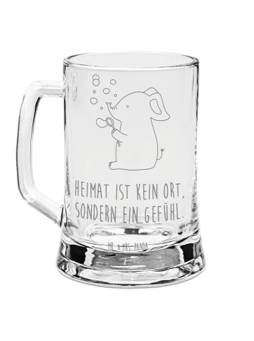 Mr. & Mrs. Panda Gravur Bierkrug Elefant Seifenblasen mit Spruch in Transparent