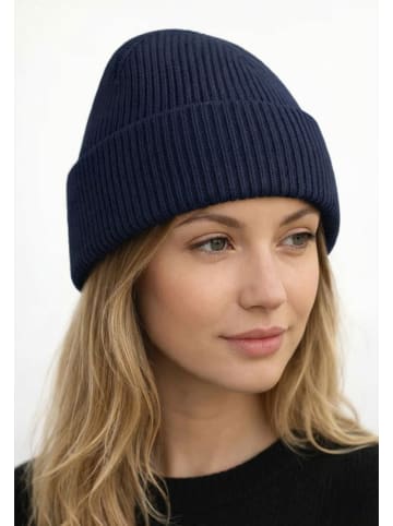 Yuhu Beanie aus recyceltem Polyester Unisex für Herbst und Winter in Dunkel-Blau