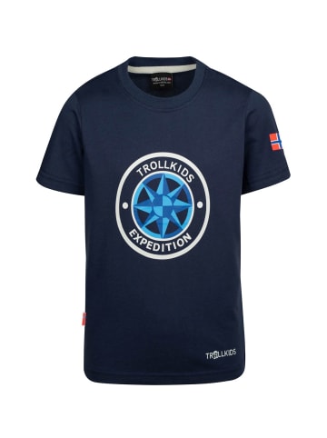 Trollkids UV-Schutz T-Shirt "Windrose T" in Marineblau/Wolkengrau