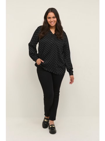 KAFFE curve Langarm-Bluse KCjoy in Black/White Dot