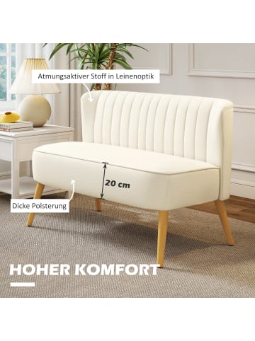 HOMCOM Sofa in Cremeweiß 117L x 56,5B x 77H cm