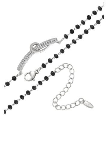 faina Women Beaded Necklace in Rose Gold Black