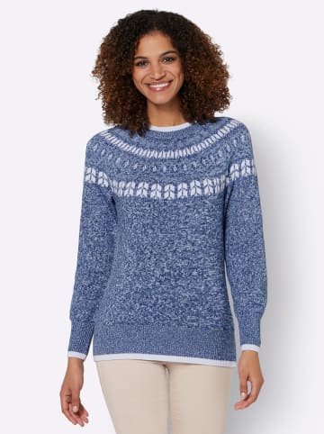 WITT WEIDEN Norwegerpullover in jeansblau-bleu-meliert