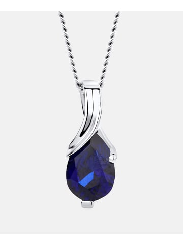 Diamant L'éternel Halskette mit Anhänger aus 375 Weißgold mit Saphir