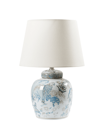 Beliani Tischleuchten JAMAPA in Weiß/Blau - (W) 32 x (H) 50 x (L) 32 cm