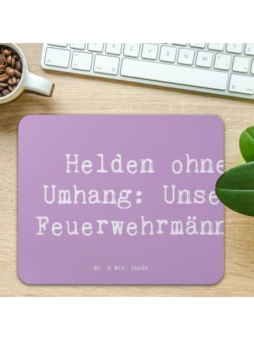 Mr. & Mrs. Panda Mauspad Spruch Feuerwehrmann Helden mit Spruch in Lavendeltraum