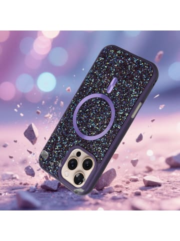 cadorabo Hülle für iPhone 16 PRO Glitzer Schutzhülle in Lila