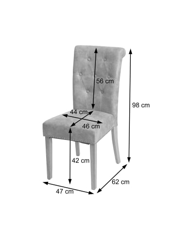 MCW 2er-Set Esszimmerstuhl Edinburgh II, Wildlederimitat, dunkle Beine