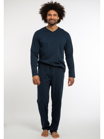 Ammann Schlafanzug Langarm Cotton in Dunkelblau