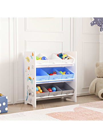 en.casa Kinderregal Boiro in Blau (H)59.5cm (B)62cm (T)29.5cm