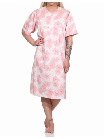NORMANN kurzarm Nachthemd Knopfleiste am Hals - 77403 in rosa