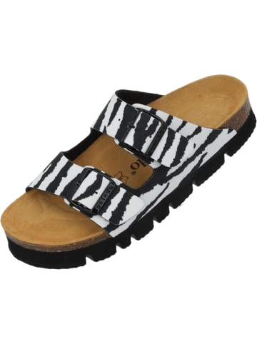 Palado Pantoletten Korfu PL Wild in Weiß Zebra