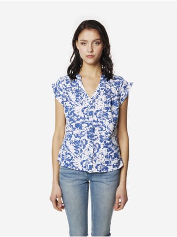 KOROSHI Damenhemd mit kurzärmelbedrucktem Druck in blau