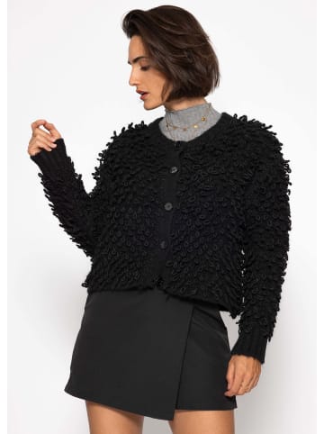 SASSYCLASSY Strickjacke mit Loop-Struktur in Schwarz