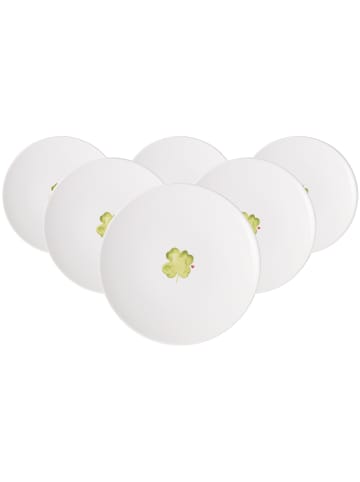 Villeroy & Boch 6er Set Frühstücksteller Good Luck With Love in ø 21,2 cm in weiß-grün