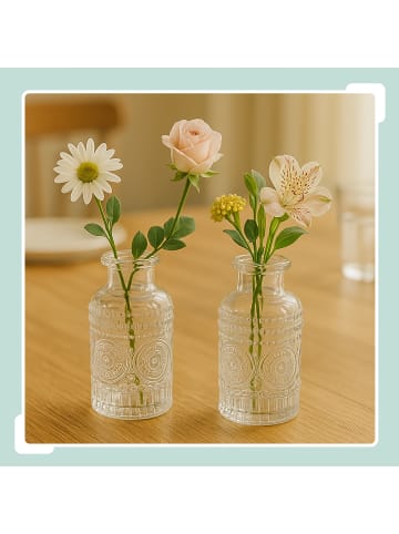 relaxdays 12 x Glasvase in Transparent - (H)13 x Ø 6 cm