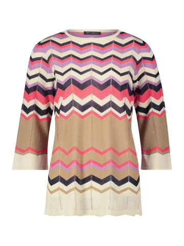 Betty Barclay Feinstrickpullover mit Strickdetails in Patch Beige/Red