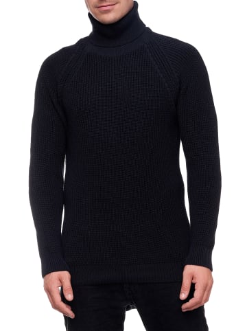 Rusty Neal Grobstrick Slim Fit Rollkragen-Pullover in Marine