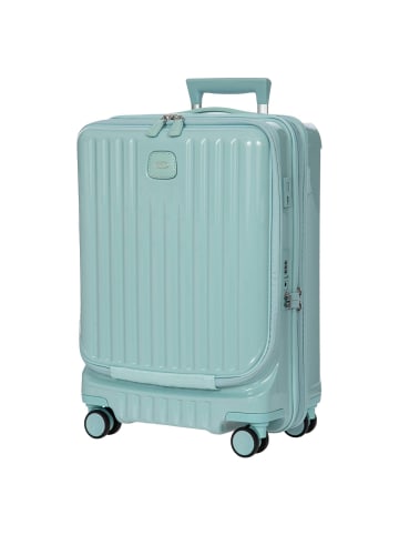 BRIC`s Positano - 4-Rollen Kabinentrolley 55 cm USB erw. (emerald green) in light blue