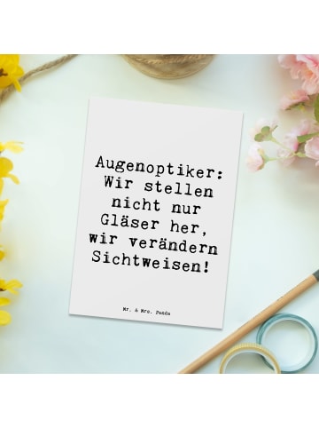 Mr. & Mrs. Panda Ansichtskarte Spruch Augenoptiker Sichtweise mi... in Weiß